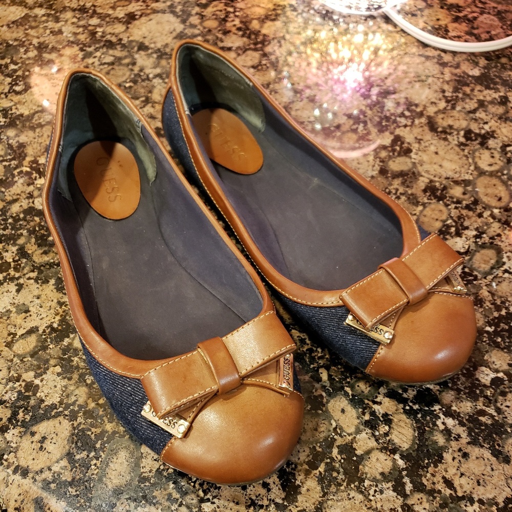 Guess Denim and Leather flats